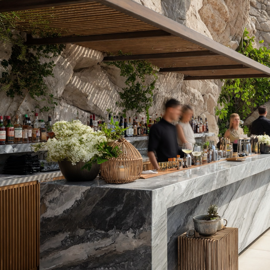 Marble bar during the day